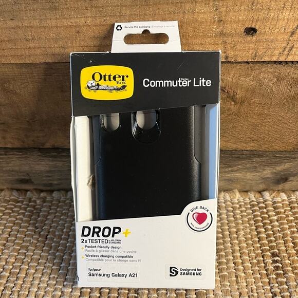 Black Commuter Lite Samsung Galaxy A21 Case - Picture 1 of 7